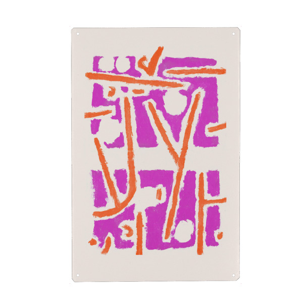Holzbild "Paul Klee - Ohne Titel pink" artboxONE - Abstrakt,Für Mama - Abstrakt,Bunt,Farbenfroh,Maximalismus,Kontrast,Farbe,Neon,Modern,Trend