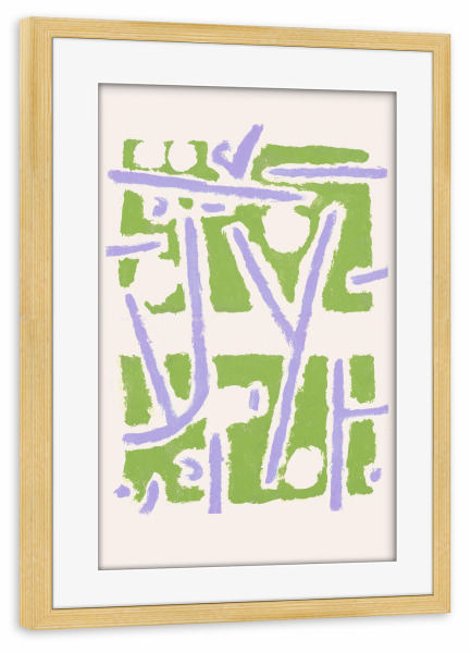 Poster mit Rahmen kiefer "Paul Klee - Ohne Titel grün" artboxONE - Abstrakt