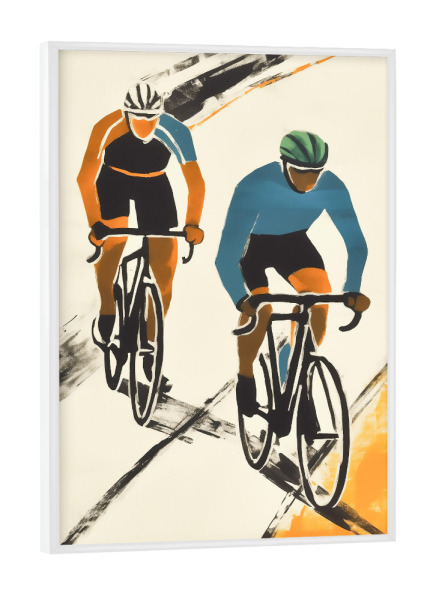 Poster mit weißem Rahmen "Rennrad Sport" artboxONE - Menschen,Sport,Sport / Motivation