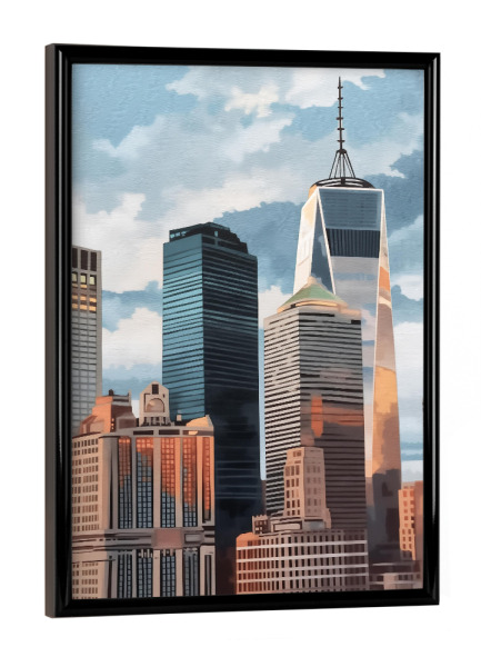 Poster mit schwarzem Rahmen "Ikonische Skyline New York" artboxONE - Städte,Städte / New York,Architektur