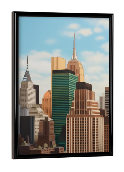 Poster mit schwarzem Rahmen "New York City Malerei" artboxONE - Städte,Städte / New York,Architektur