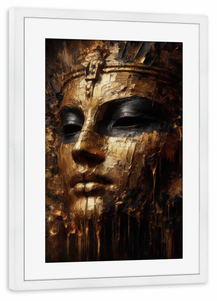 Poster mit Rahmen weiß "Kleopatras Maske" artboxONE - Menschen,Reise / Afrika