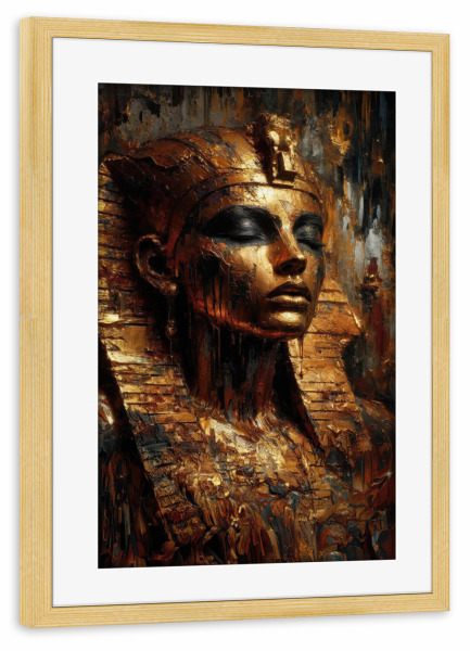 Poster mit Rahmen kiefer "Kleopatra in Gold" artboxONE - Menschen,Reise / Afrika,Fiktion