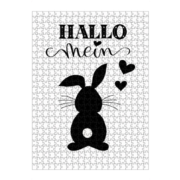 Puzzle Ravensburger "Hallo, mein Hase" artboxONE - Typografie,Schwarzweiß,Lustig
