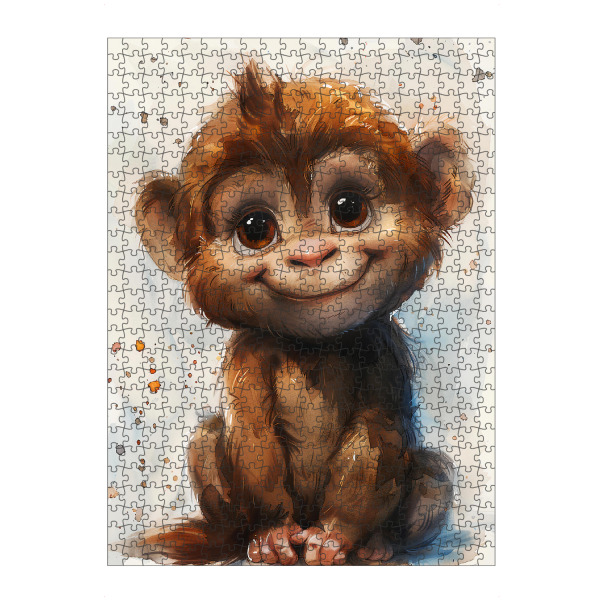 Puzzle Ravensburger "Baby Monkey (matart)" artboxONE - Für Kinder,Tiere - Monkey,Animal,Animals,Nature,Baby,Cute,Painting,Watercolor - Bild monkey