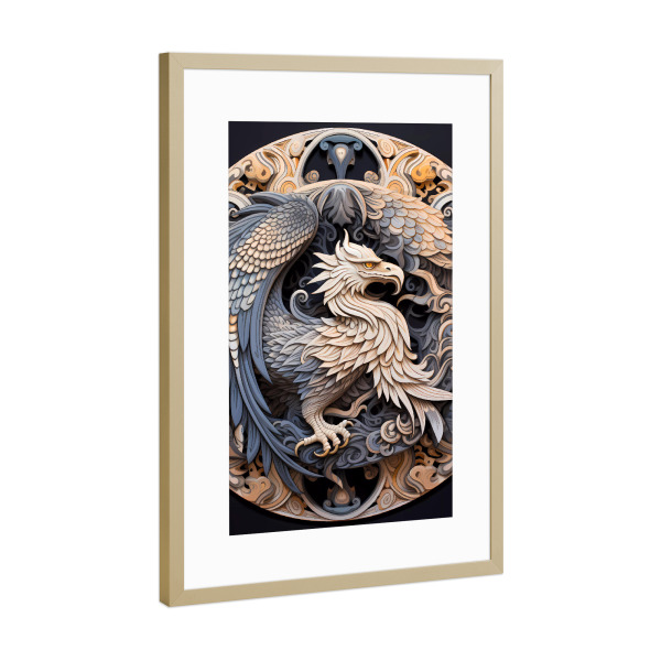 Poster mit Rahmen Gold "Mandala - Mystisch - Seraphina" artboxONE - Natur,Tiere,Abstrakt