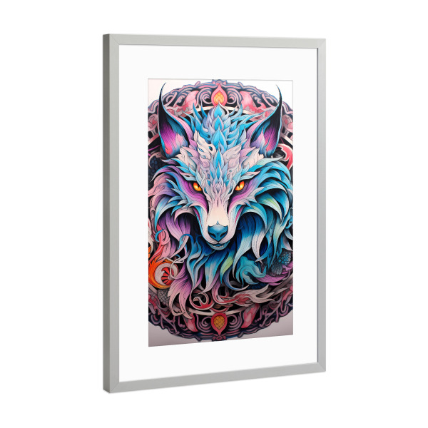 Poster mit Rahmen Silber "Mandala - Mystisch - Zephyr" artboxONE - Natur,Tiere,Abstrakt