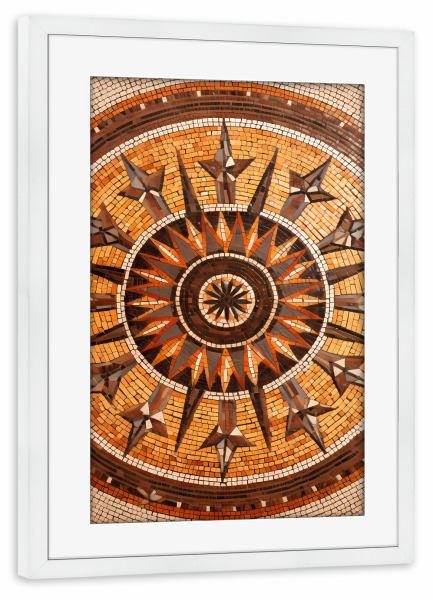 Poster mit Rahmen weiß "Mandala - Roman - Deciumus" artboxONE - Reise,Abstrakt