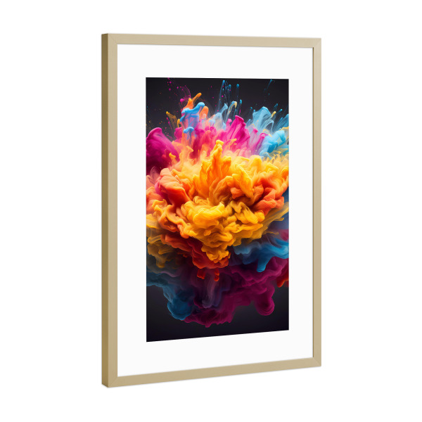 Poster mit Rahmen Gold "Mandala - Farbrauch" artboxONE - Natur,Abstrakt