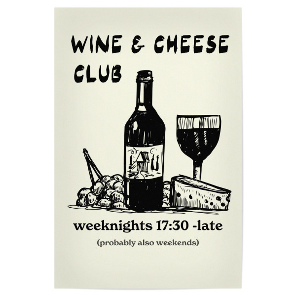 Poster "Wine and cheese" artboxONE - Essen & Trinken / Alkohol,Essen & Trinken / Obst & Gemüse