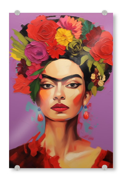 Acrylglasbild "Fridas Pop Art Stil" artboxONE - Floral,Abstrakt,Menschen