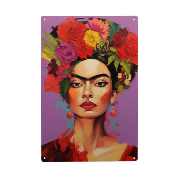 Holzbild "Fridas Pop Art Stil" artboxONE - Floral,Abstrakt,Menschen