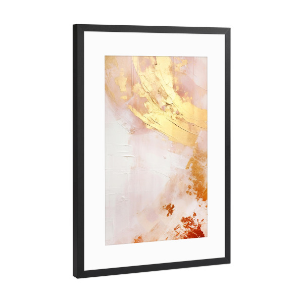 Poster mit Rahmen Schwarz (Metallic) "ABSTRAKTE KUNST Goldene Zeiten" artboxONE - Abstrakt