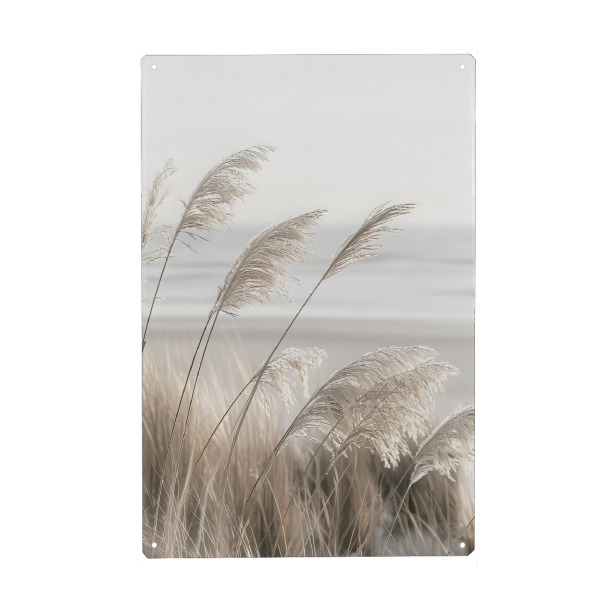 Holzbild "Pampasgras an der Küste" artboxONE - Natur,Reise / Strand und Meer