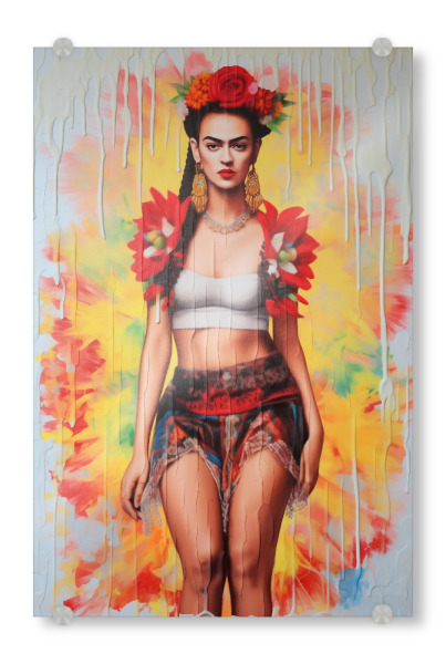 Acrylglasbild "Frida popkultur" artboxONE - Floral,Abstrakt,Menschen