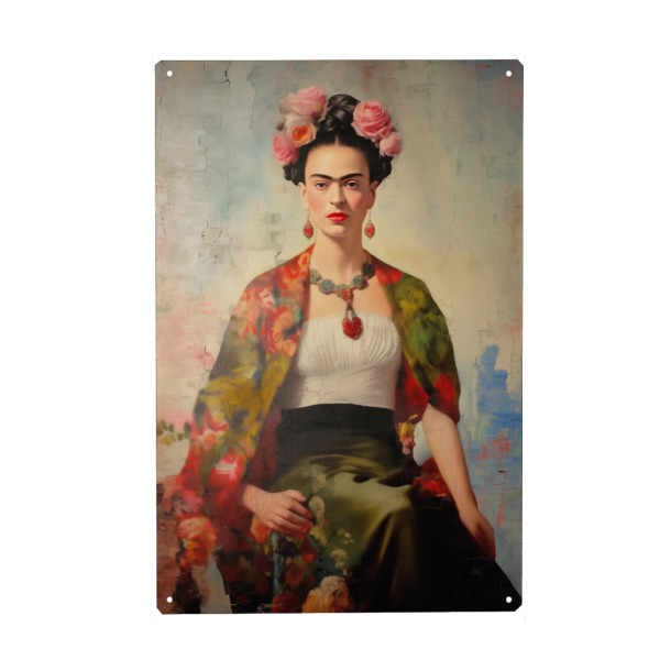 Holzbild "Frida Mexikanische Folklore" artboxONE - Floral,Menschen,Fashion