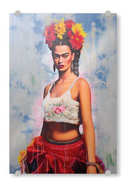 Acrylglasbild "Crazy Frida" artboxONE - Abstrakt,Menschen,Fashion