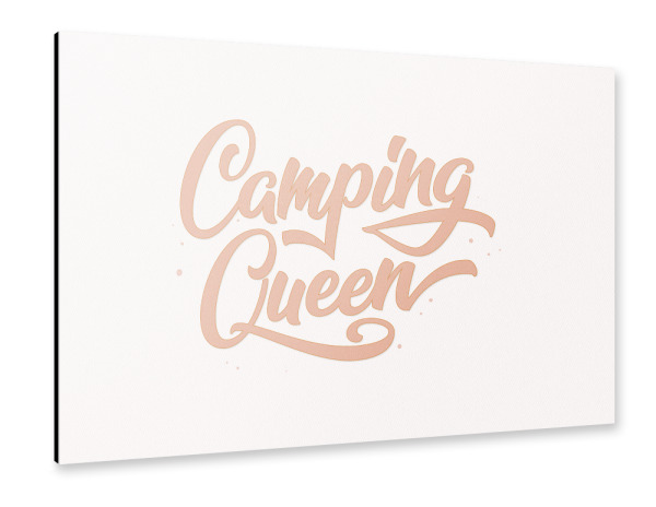 Alu-Dibond "Camping Queen: Orange" 30x20 cm artboxONE