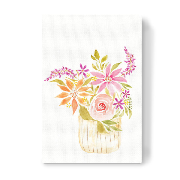 Leinwandbild "Blumen im Topf" artboxONE - Natur,Floral - Blume,Blumen,Aquarell,Floral,Bunt