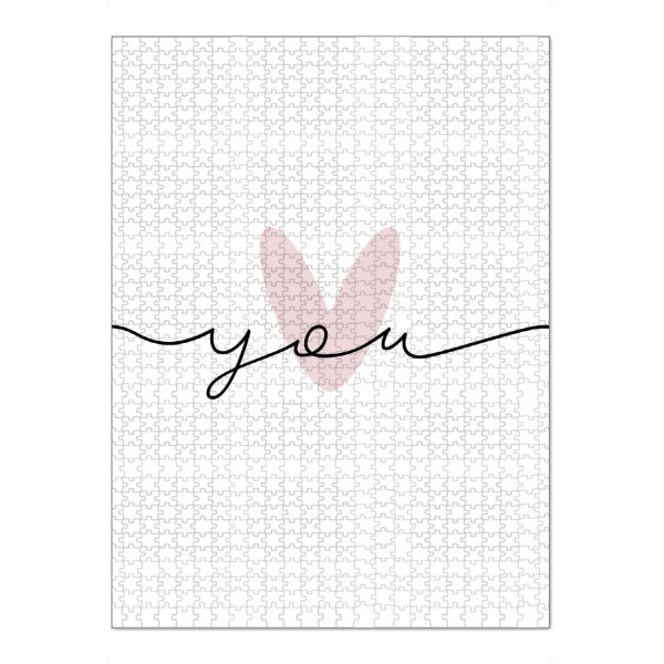 Puzzle Ravensburger "Love you - minimal" artboxONE - Typografie,Liebe - Liebe,Love,You,Dich,Spruch,Typo,Typografie,Herz,Pink,Minimalistisch