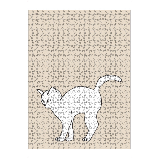 Puzzle Ravensburger "Minimal cat in beige" artboxONE - Tiere - Katze,Minimalistisch,Tier,Süß,Zeichnung,Beige - Bild katze