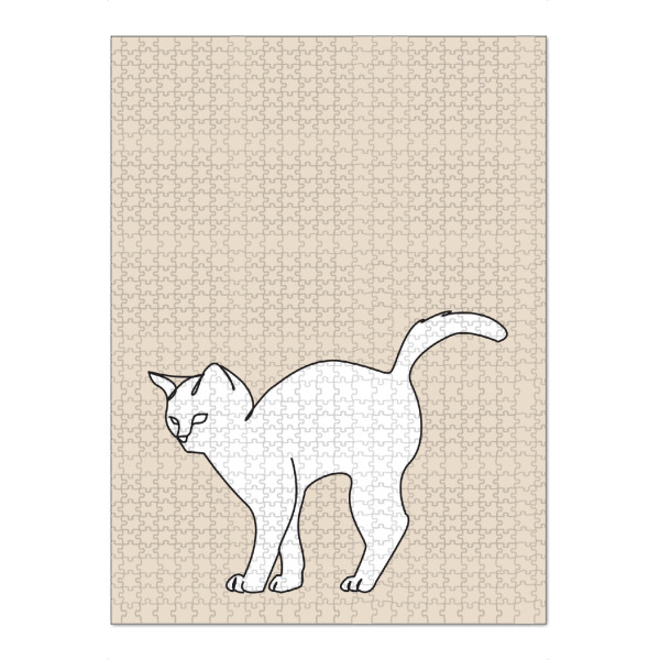 Puzzle Ravensburger "Minimal cat in beige" artboxONE - Tiere - Katze,Minimalistisch,Tier,Süß,Zeichnung,Beige - Bild katze