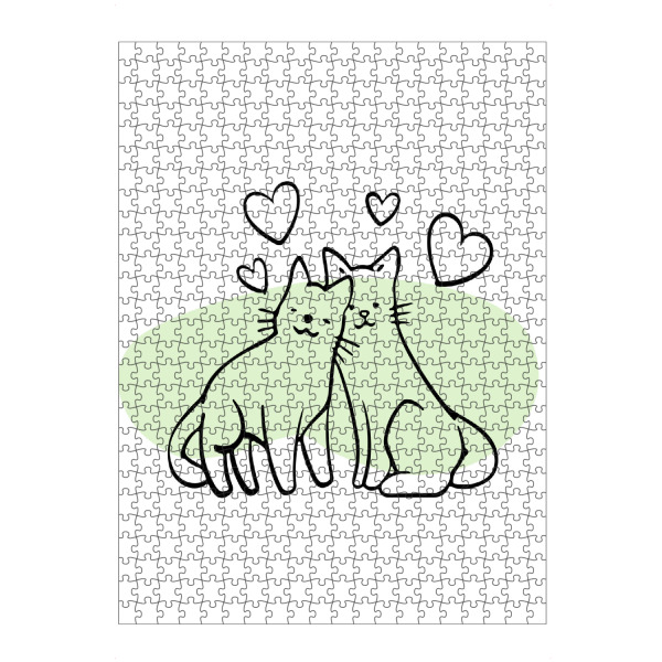 artboxONE Puzzle "Süße Katzen - Februar" artboxONE - Tiere,Liebe - Katze,Tier,Minimalistisch,Süß,Lustig,Liebe,Herzen,Beziehung - Bild katze