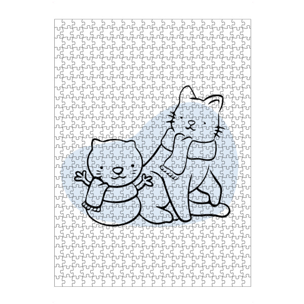 Puzzle Ravensburger "Süße Katze - Januar" artboxONE - Tiere,Weihnachten - Katze,Tier,Minimalistisch,Süß,Winter,Schnee katze - Bild katze