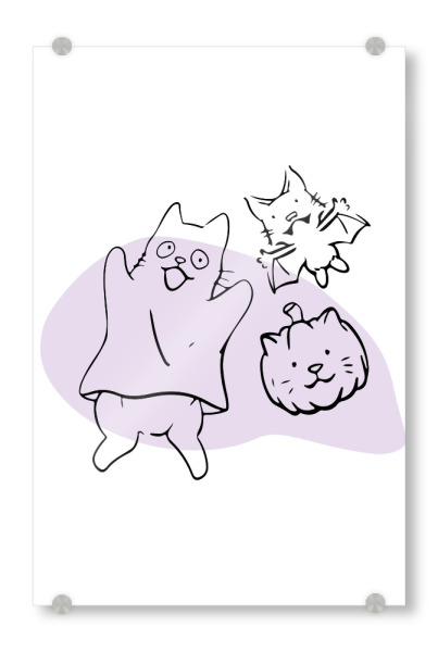 Acrylglasbild "Süße Katze - Oktober" artboxONE - Tiere,Halloween,Lustig