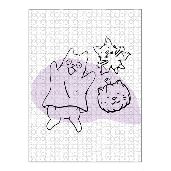 Puzzle Ravensburger "Süße Katze - Oktober" artboxONE - Tiere,Halloween,Lustig