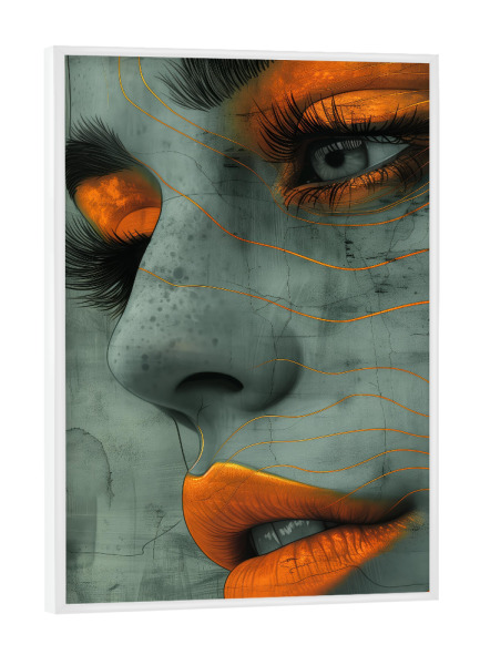 Poster mit weißem Rahmen "Frauengesicht A" artboxONE - Menschen - Frau,Gesicht,Porträt,Fotografie