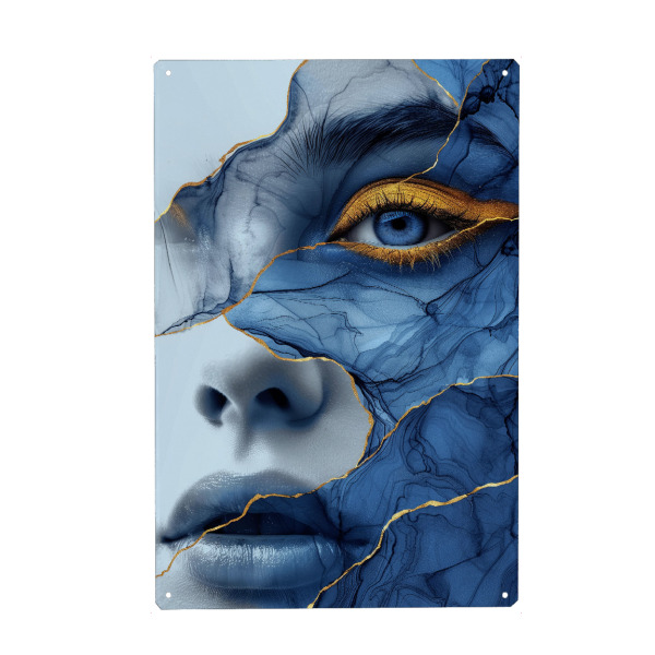 Metall Poster "Frauengesicht E" artboxONE - Menschen - Frau,Gesicht,Porträt,Fotografie - Blechschild