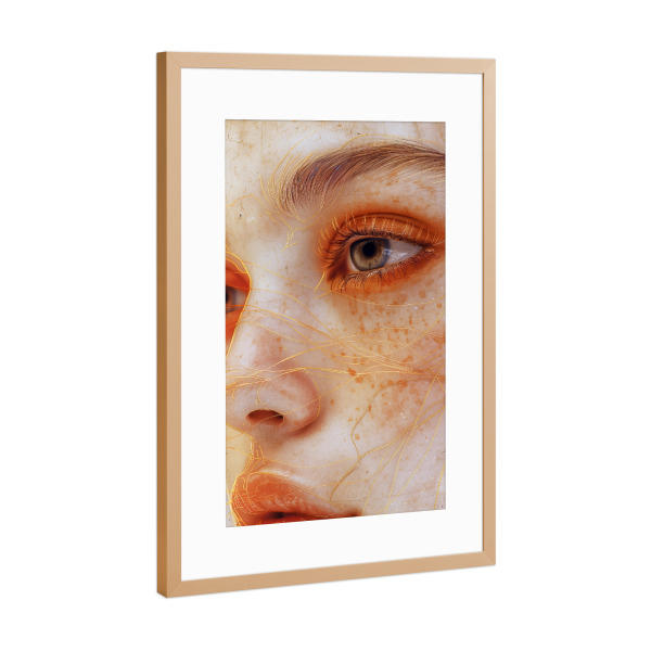 Poster mit Rahmen Kupfer "Frauengesicht J" artboxONE - Menschen - Gesicht,Porträt,Frau,Mädchen,Fotografie