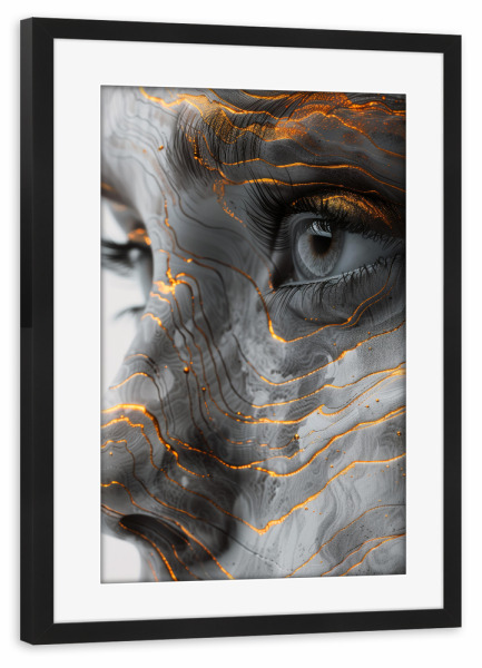 Poster mit Rahmen schwarz "Frauengesicht L" artboxONE - Menschen - Frau,Gesicht,Porträt,Fotografie