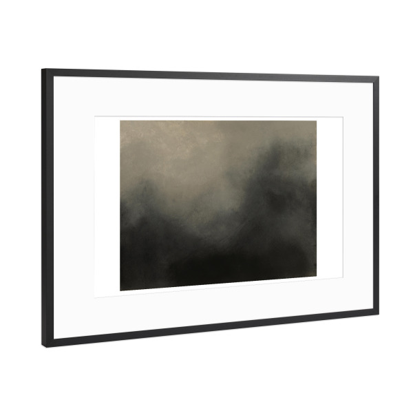 Poster mit Rahmen Schwarz (Metallic) "Cloudy abstraction" artboxONE - Abstrakt - Abstrakte kunst,Abstrakt,Grau,Beige,Schwarz,Malerei