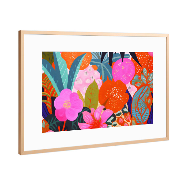 Poster mit Rahmen Kupfer "Farbiges Blumen Motiv" artboxONE - Natur,Floral,Abstrakt
