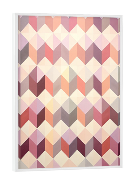 Poster mit weißem Rahmen "Rosa Geometrie Art" artboxONE - Abstrakt,Architektur,Geometrie