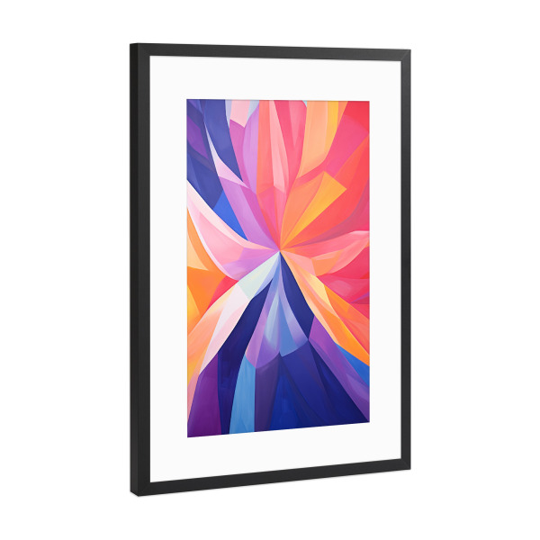Poster mit Rahmen Schwarz (Metallic) "Bunter Wirbel" artboxONE - Floral,Abstrakt,Geometrie