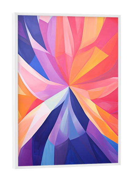 Poster mit weißem Rahmen "Bunter Wirbel" artboxONE - Floral,Abstrakt,Geometrie