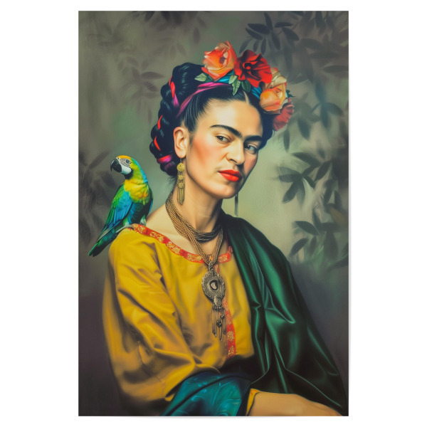 Poster 30x20 cm "Frida Vogel Liebe" artboxONE - Floral,Menschen,Fashion