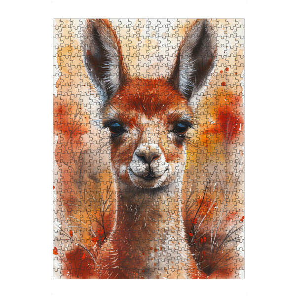 artboxONE Puzzle "Baby Alpaca (matart)" artboxONE - Für Kinder,Tiere - Alpaka,Tier,Tiere,Natur,Baby,Niedlich,Gemälde,Aquarell - Bild alpaka