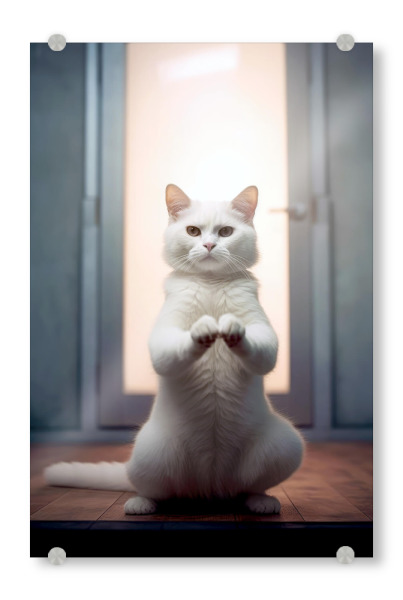 Acrylglasbild "Miau Katzenyoga J" artboxONE - Tiere - Katze,Katzen,Yoga,Bewegung,Tier