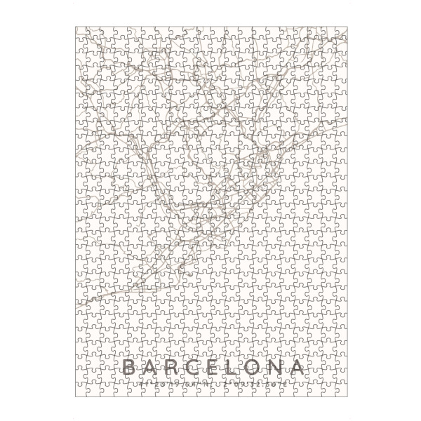 artboxONE Puzzle "Barcelona minimalist map Taupe" artboxONE - Städte,Städte / Barcelona,Kartografie
