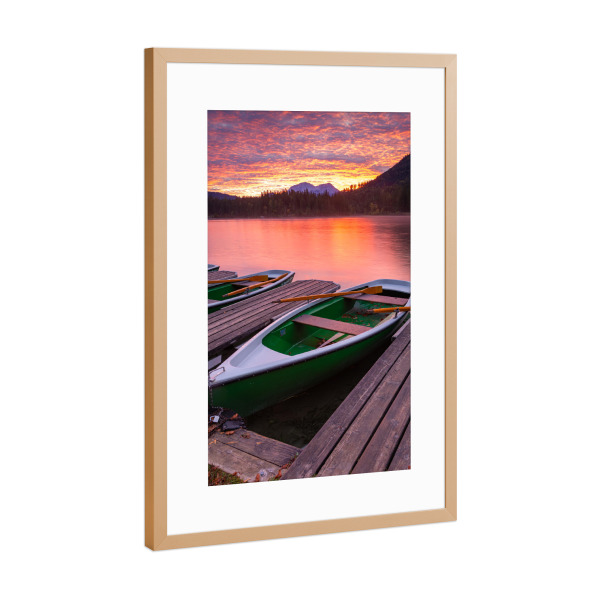 Poster mit Rahmen Kupfer "Sonnenaufgang am Hintersee" artboxONE - Natur,Reise