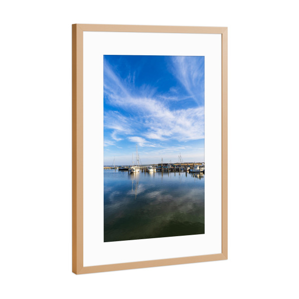 Poster mit Rahmen Kupfer "Boote im Hafen von Kloster" artboxONE - Natur,Reise,Reise / Strand und Meer