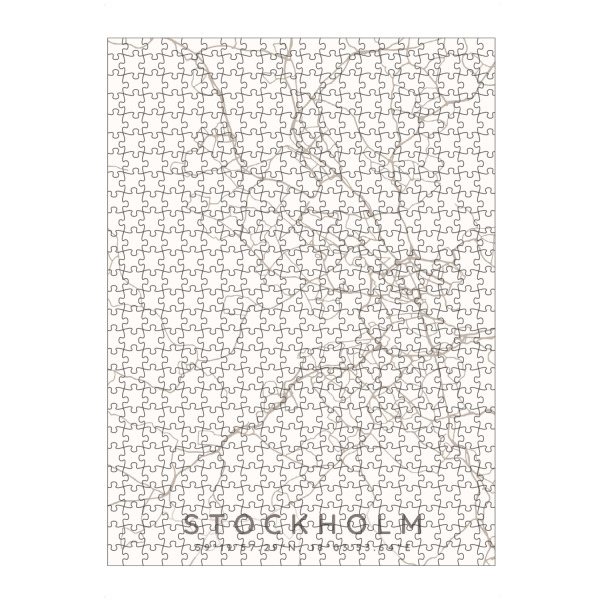 Puzzle Ravensburger "Stockholm minimalist map taupe" artboxONE - Städte,Städte / Stockholm,Kartografie