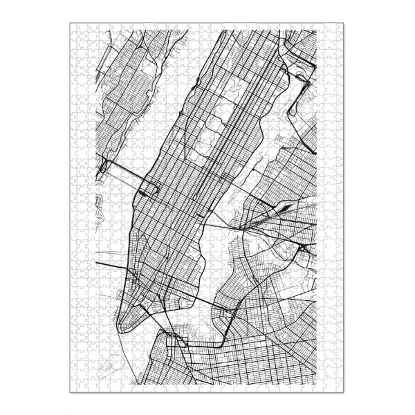 Puzzle Ravensburger "New York - Map Manhattan" artboxONE - Städte / New York,Schwarzweiß