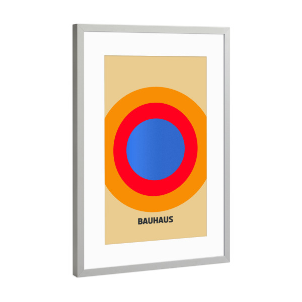 Poster mit Rahmen Silber "Bauhaus circle" artboxONE - Abstrakt,Geometrie