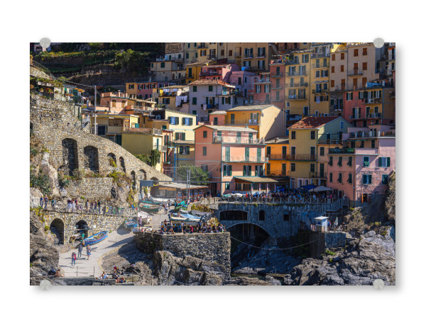 Acrylglasbild "Häuser und Felsen in Manarola" artboxONE - Natur,Reise,Architektur,Reise / Länder