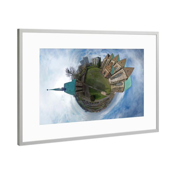 Poster mit Rahmen Silber "Magdeburg - St. Petri Kirche,low" artboxONE - Städte,Reise,Architektur,Reise / Länder,Städte / Weitere